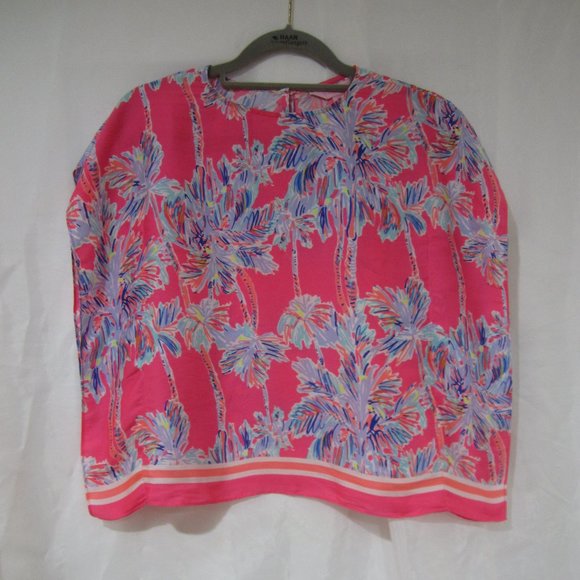 Lilly Pulitzer XS 2 3 LindaMarie Palm Tree Caftan Top Cover Up - Picture 1 of 8